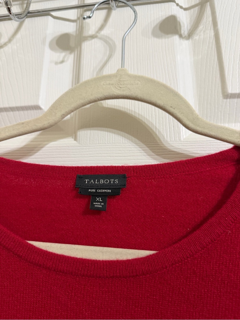 Talbots 100% Cashmere Pure Cashmere Red Long Sleeve Sweater Holidays Christmas - Picture 3 of 9